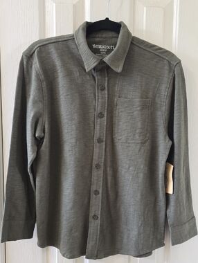 THEREABOUTS BRAND BOY'S GREEN LONG SLEEVES FRONT BUTTON SHIRT SIZE MEDIUM 10-12